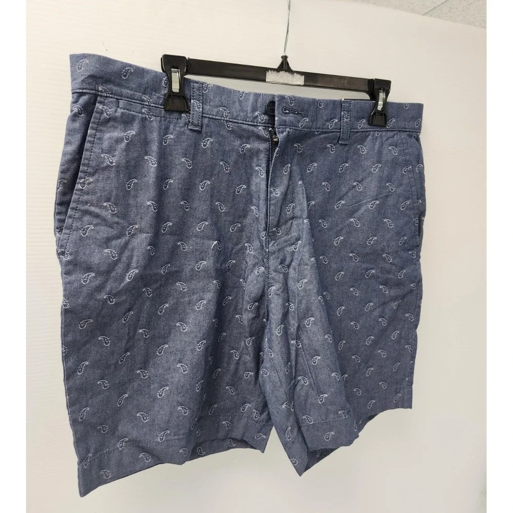 Tommy Hilfiger Men's Blue Paisley Print Shorts, 7'' Inseam, Size 34 NWT‎